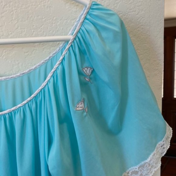 CLAIRE BY LUCIE BEVERLY HILLS VTG BLUE NIGHT GOWN - Picture 4 of 9